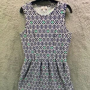 Jude Connally Blue and Green Patterned Mini Dress